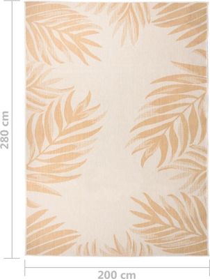 vidaXL Outdoor-Teppich Flachgewebe 200x280 cm Blattmuster