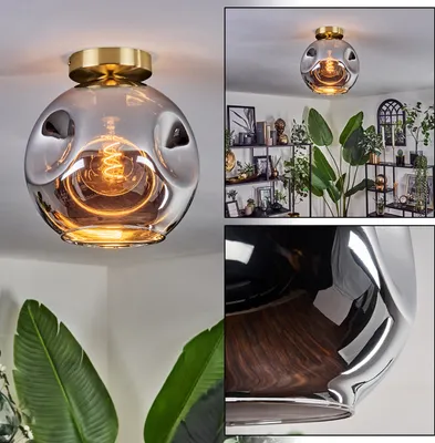 Produktbild von Villamare Deckenlampe aus Metall/Glas in Schwarz/Goldfarben/Chromfarben