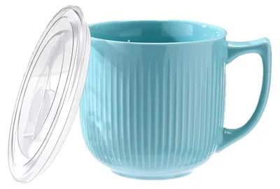Productafbeelding van Soepkom met Handvatten - 900ml Porselein - Blauw