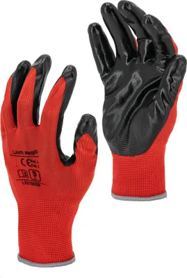 Obrázok produktu pre Salzstoffhandschuhe Rot-Schwarz L221911P, 12 Paar, "11", Ce, Lahti