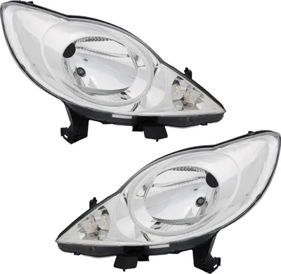 Produktbild von TYC Scheinwerfer Set für Peugeot 107 6/2005-1/2012 H4 LWR Stellmotor Halogen