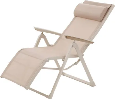 Produktbild von Gartenstuhl "decima" leinen &amp ton 8-fach verstellbar aus aluminium und texalin  - Hespéride