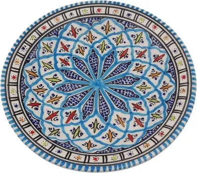 Zdjęcie produktu dla Turkusowy talerz obiadowy Bakir - D 24 cm