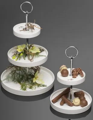 Produktbild von Porzellan Etagere ø20, h 35 weiss