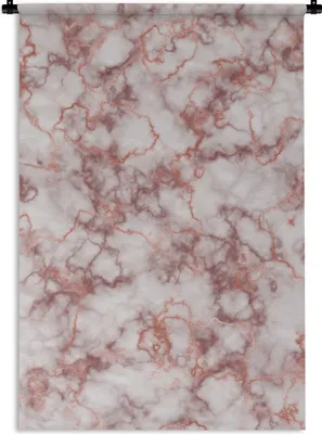 Produktbild von MuchoWow® Wandteppich Wandbehang Marmor - Rot - Muster 120x180 cm Tapisserie Dekoration Wandtuch - Schlafzimmer - Dekorationen für das Haus