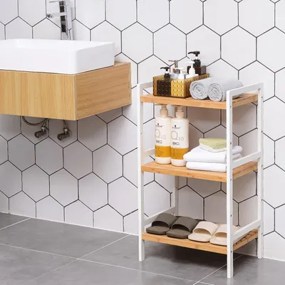 Image de SONGMICS Étagère sur pied Bibliothèque, avec 3 étagères, Étagère sur pied, Salon