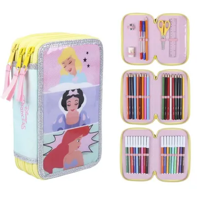 Obrázek produktu pro Penál s doplňky Princezny Disney 43 kusů Růžová (12,5 x 6,5 x 19,5 cm)