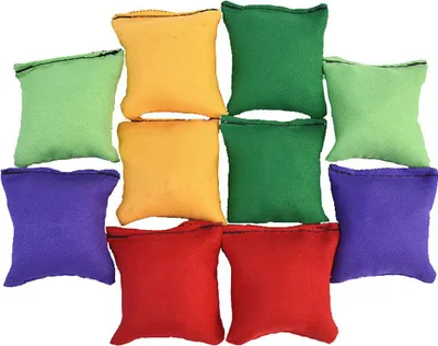Image de Set de sacs de sable, remplissage PVC 5x5cm, 10 sacs en filet, 5 couleurs, pour l'école maternelle & les jeux d'enfants, sûr & écologique