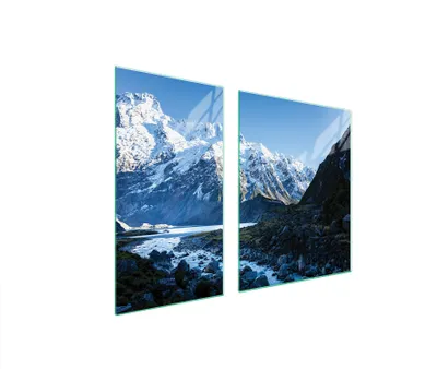 Image de Plaques de recouvrement pour cuisinière 2 pièces 90x52 Couverture de champ en vitrocéramique Planche à découper Montagnes Paysage