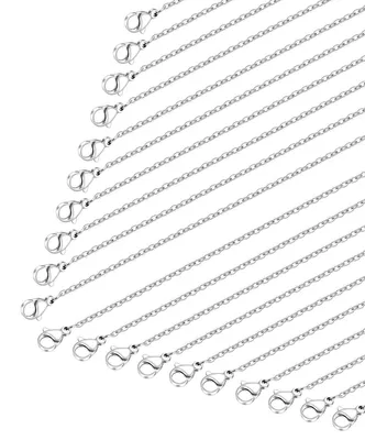 Kreuzkette, 20 Stück, Edelstahl 304, 0,4 mm, 45 cm, silber