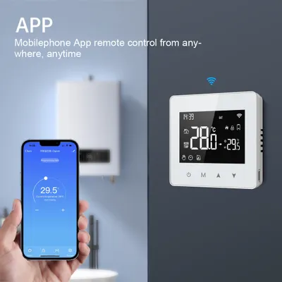 Produktbild von Tuya ZigBee Inteligentný regulátor konštantnej teploty Regulátor teploty s nastaviteľným LCD displejom Kompaktná veľkosť Regulátor teploty vodného plynového kotla Kompatibilný s Amazon Alexa a Home