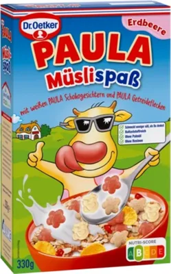 Obrázek produktu pro Dr. Oetker Paula Müsli zábavné cereální vločky s čokoládovými obličeji 330g
