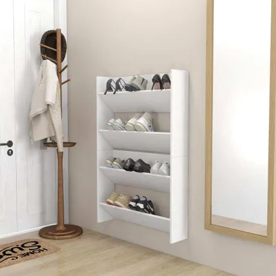 Produktbild von "2026 Aktion"Wand-Schuhschränke - Schuhkommode Aufbewahrungsschrank für Flur - 2 Stk. Weiß 80x18x60 cm Holzwerkstoff DEMöbel 7915801