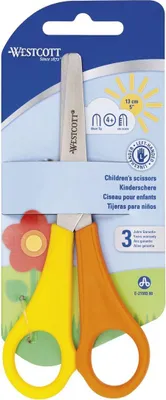 Produktbild von WESTCOTT Bastelschere Kids rund 130 mm gelb/orange für Linkshänder