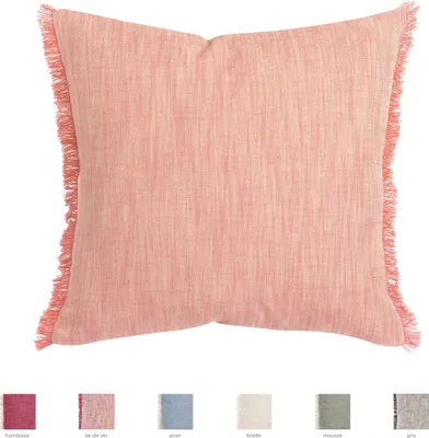 Produktbild von Winkler Kissenhülle JET 45 x 45 cm mit Fransen 100% Baumwolle einfarbig , Farbauswahl::weinrot