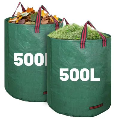 Productafbeelding van Tuinzak, 2 x 500 l - stabiele tuinafvalzak met 4 handgrepen