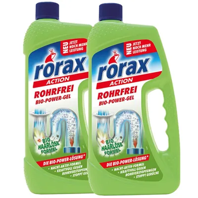 Produktbild von 2x rorax Rohrfrei -Power-Gel 1 Liter - Löst selbst Haare auf