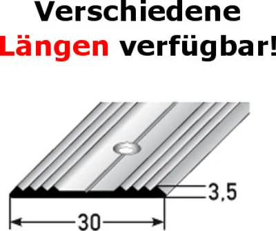 Produktbild von Übergangsprofil "Hilversum" / Übergangsschiene, 30 mm, Typ: 441 (Edelstahl gezogen, gebohrt)-1000