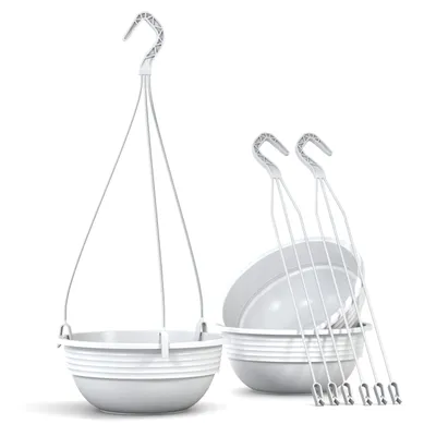 Produktbild von Blumenampel 3er Set 25 cm Durchmesser Farbe Weiß