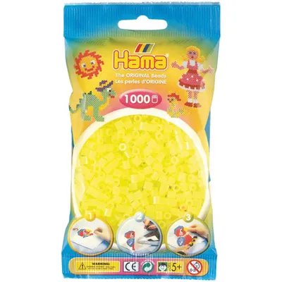 Image de HAMA perles transparentes jaune NEON 1000 pièces, 1sachet