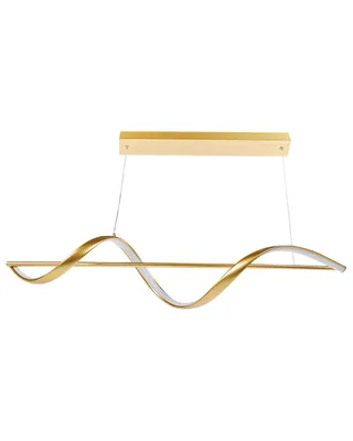 Zdjęcie produktu dla BELIANI Lampa wisząca LED złota metalowa nowoczesna geometryczna zawieszony klosz