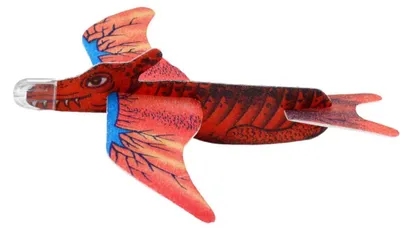 Obrázek produktu pro Pěnový letoun ve tvaru dinosaura Leantoys v červené barvě