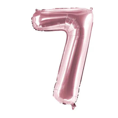 Produktbild von Folienballons Rosé 100cm Zahl 7 Zahlenballon zum 7-ten Geburtstag Kindergeburtstag Ballon