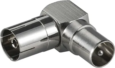 Produktbild von adapter kątowy 90°, gniazdo IEC/coax - wtyczka IEC/coax, wersja metalowa