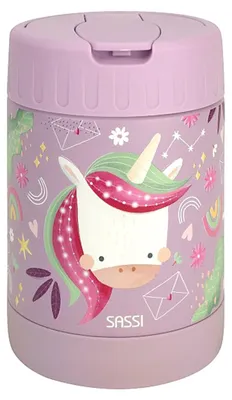 Produktbild von Thermos Baby Essen Edelstahl Tiere - 22 x 7 cm - Rose | by Sassi Junior