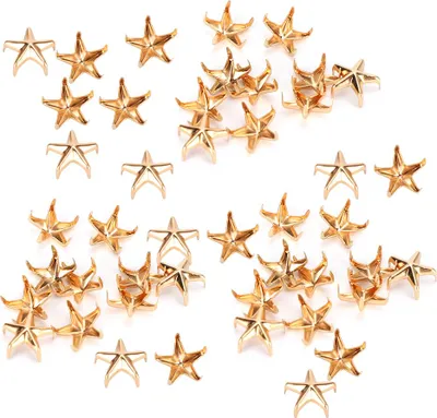 Produktbild von 10 Mm Stollen fr Kleidung, 200pcs Star Nieten 5 -pointierte Sternklauenn?gels?cke HATS 200pcs Star Nieten Dekorationszubeh?r 10mm (SILVER) (GOLD)