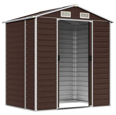 Obrázok produktu pre vidaXL Záhradný prístrešok Brown 191x130x198 cm Pozinkovaná oceľ