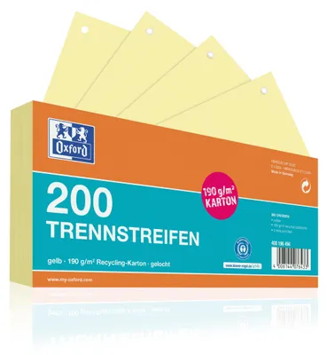 Image de Intercalaire Oxford, en carton, perforé, 190 g/m², jaune, 200 pièces