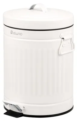 Image de eluno Cosmetiimer VINTAGE, Poubelle à pédale 5 litres et métal blanc