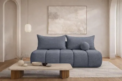Image de Canapé Kaiser Möbel avec fonction convertible et coffre de rangement, canapé-lit, tissu velours Monolith, couleur argent, modèle PIANO