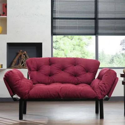 Immagine prodotto di Guchol - Divano Letto 2 Posti, 155x70 cm Rosso, Contenitore