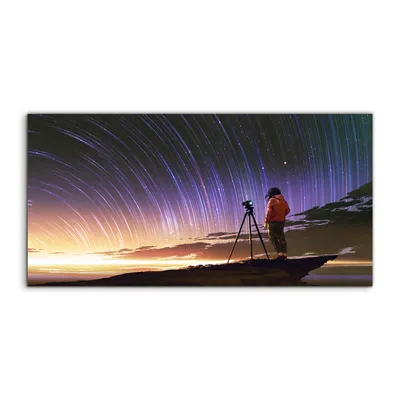 Produktbild von Coloray Glasbild 140x70  Wandbild Glasbilder Sonne Himmel Milchstraße Sterne