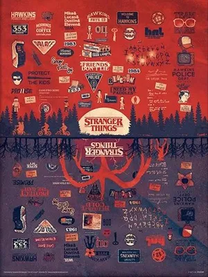 Image de Stranger Things - The Upside Down - 30x40cm - Affiche Poster