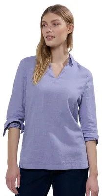 Produktbild von Cecil Damen B344554 Chambray Longbluse, Tranquil Blue Melange, L