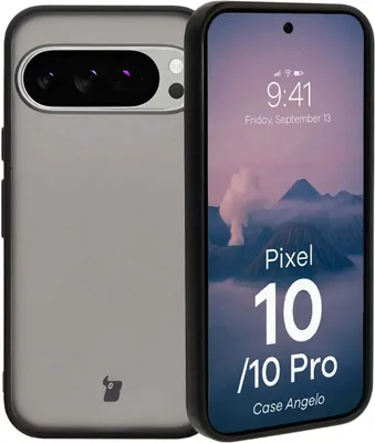 Produktbild von Bizon Case Angelo Google Pixel 10 / 10 Pro rauchig mit schwarzem Rahmen