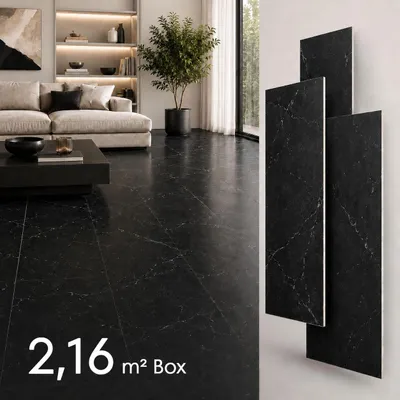 Produktbild von SPC Vinylboden 4mm Klick Fliesenoptik wasserfest Marmor Beton Terrazzo Designboden 60x30 cm für Bad Küche Flur, KI-generiertes Bild