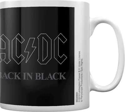 Produktbild von AC/DC - Kaffeebecher "Back In Black" PM1714 (Einheitsgröße) (Weiß/Schwarz)