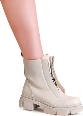 Produktbild von topschuhe24 2196 Damen Plateau Stiefeletten Worker Biker Boots, Farbe:Beige, Größe:36 EU