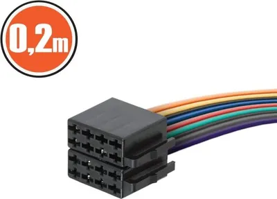 Produktbild von ISO-Stecker / ISO-Stecker / ISO-Anschluss für Autoradio mit 20 cm Kabel - Für Auto-Soundsysteme [20199]