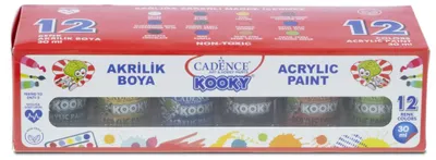 Image de Cadence peinture acrylique set pour enfants - 12 couleurs 30 ml - non toxique