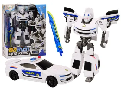 Obrázek produktu pro Auto-Robot 2v1 Transformující se policejní auto bílé