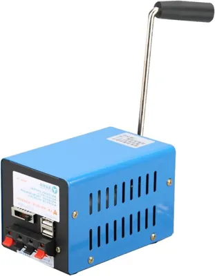 Productafbeelding van Hand Crank Generator - Noodstroom Dynamo - Stroom Opwekken - 20W Vermogen - 17cm Hoog - Metaal
