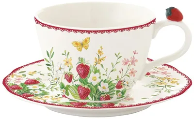 Immagine prodotto di Tazza e piattino in porcellana Jardin Des Fraises