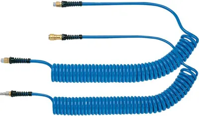 Zdjęcie produktu dla Wąż spiralnypoliuretan niebieski, złącze i wtyczka NW7.2 10x6.5mm 6m LÜDECKE