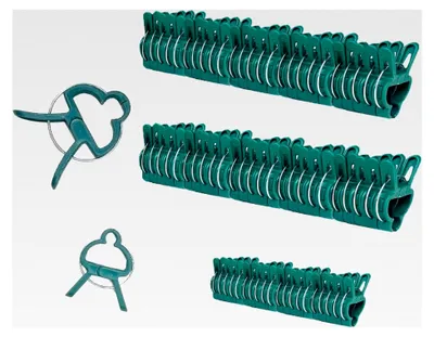 Produktbild von 70 Pflanzenclips für Tomaten, Rosen, Reben, Gurken, Gemüse und andere Rankpflanzen, grün, 50 große und 20 kleine Klammern