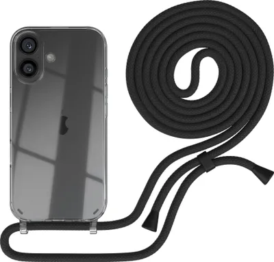 Produktbild von EAZY CASE Handykette mit Hülle für Apple iPhone 16 Backcover Handykette, zum Umhängen in Schwarz